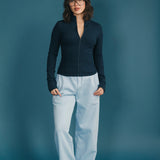 Fancy Fleece Wide Leg Sweatpants - Breeze Blue