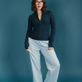 Fancy Fleece Wide Leg Sweatpants - Breeze Blue