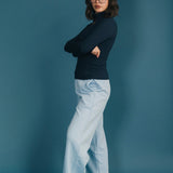 Fancy Fleece Wide Leg Sweatpants - Breeze Blue