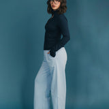 Fancy Fleece Wide Leg Sweatpants - Breeze Blue