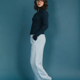 Fancy Fleece Wide Leg Sweatpants - Breeze Blue