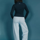 Fancy Fleece Wide Leg Sweatpants - Breeze Blue