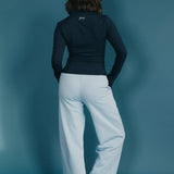 Fancy Fleece Wide Leg Sweatpants - Breeze Blue