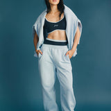 Fancy Fleece Cuffed Leg Sweatpants - Breeze Blue