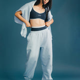 Fancy Fleece Cuffed Leg Sweatpants - Breeze Blue