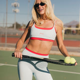 Fancy FitFlow Double Lined Leggings -  Powder Blue/Red