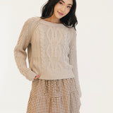 Maggie Cable Knit Sweater - Neutral