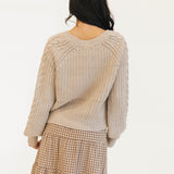 Maggie Cable Knit Sweater - Neutral