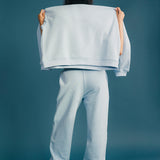 Fancy Fleece Cuffed Leg Sweatpants - Breeze Blue