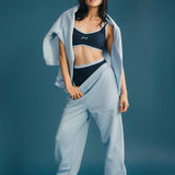Fancy Fleece Cuffed Leg Sweatpants - Breeze Blue