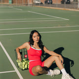 Fancy FitFlow Double Layered Tank - Red/Powder Blue