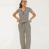 Charlie Striped Knit Pants - Charcoal