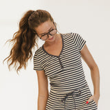 Charlie Striped Knit Pants - Charcoal