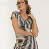 Charlie Striped Knit Pants - Charcoal