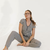 Charlie Striped Knit Pants - Charcoal