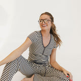 Charlie Striped Knit Pants - Charcoal