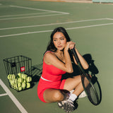 Fancy FitFlow Double Lined Shorts - Red/Powder Blue