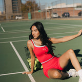 Fancy FitFlow Double Lined Shorts - Red/Powder Blue