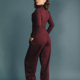 Fancy Fleece Cuffed Leg Sweatpants - Merlot
