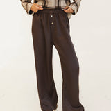Addi Straight Leg Pants - Brown