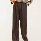 Addi Straight Leg Pants - Brown