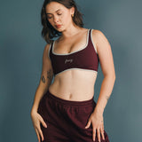 Fancy FitFlow Core Bra - Merlot/Mint Green
