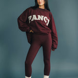 Fancy Oversized Fleece Mockneck - Merlot