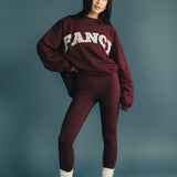 Fancy Oversized Fleece Mockneck - Merlot