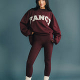 Fancy Oversized Fleece Mockneck - Merlot