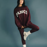 Fancy Oversized Fleece Mockneck - Merlot