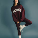 Fancy FitFlow Double Lined Leggings - Merlot/Mint Green