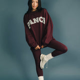 Fancy Oversized Fleece Mockneck - Merlot