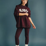 Fancy Oversized Fleece Mockneck - Merlot