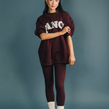 Fancy Oversized Fleece Mockneck - Merlot