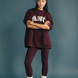 Fancy Oversized Fleece Mockneck - Merlot