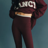 Fancy FitFlow Double Lined Leggings - Merlot/Mint Green