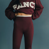 Fancy FitFlow Double Lined Leggings - Merlot/Mint Green