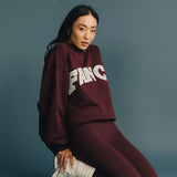 Fancy Oversized Fleece Mockneck - Merlot