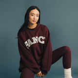 Fancy Oversized Fleece Mockneck - Merlot
