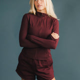 Fancy Fleece Lined Shorts - Merlot