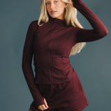 Fancy Fleece Lined Shorts - Merlot