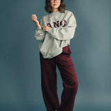 Fancy Fleece Wide Leg Sweatpants - Merlot