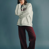 Fancy Fleece Wide Leg Sweatpants - Merlot