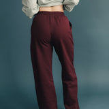 Fancy Fleece Wide Leg Sweatpants - Merlot