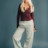 Fancy Fit Flow Front Zip Jacket -  Merlot