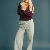 Fancy Fit Flow Front Zip Jacket -  Merlot