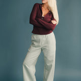 Fancy Fit Flow Front Zip Jacket -  Merlot