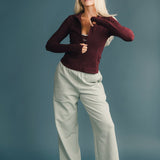 Fancy Fit Flow Front Zip Jacket -  Merlot