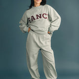 Fancy Fleece Cuffed Leg Sweatpants - Mint Green