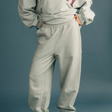 Fancy Fleece Cuffed Leg Sweatpants - Mint Green